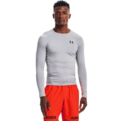 Under Armour Mens  Heatgear Armour Comp L/s T-shirt In Mod Gray/black