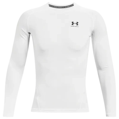 Under Armour Mens  Heatgear Armour Comp L/s T-shirt In White/black