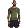 Under Armour Heatgear® Men's Long Sleeve Marine Od Green In White/marine Od Green
