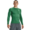 Under Armour Mens  Heatgear Armour Comp L/s T-shirt In White/team Kelly Green