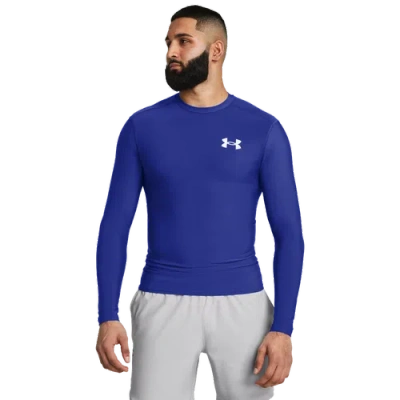 Under Armour Mens  Heatgear Og Compression Long Sleeve In White/royal