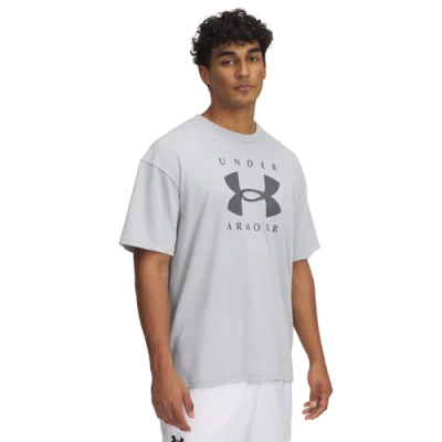 Under Armour Mens  Heavyweight Oversized Branded Short Sleeve T-shirt In Mod Grey/castlerock