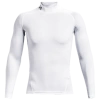 Under Armour Mens  Hg Armour Comp Mock Long Sleeve In White/black