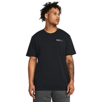 Under Armour Mens  Hw Lc Logo Repeat Short Sleeve T-shirt In Black/white