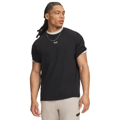 Under Armour Mens  Hwt Metal Logo Ss In Black