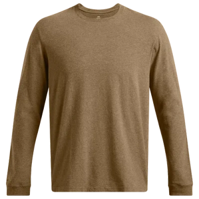 Under Armour Mens  Icon Charged Cotton Long Sleeve In Coyote/coyote