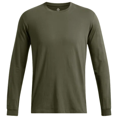 Under Armour Mens  Icon Charged Cotton Long Sleeve In Marine Od Green/black