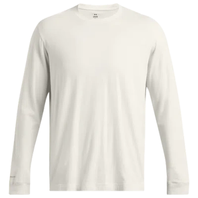 Under Armour Mens  Icon Charged Cotton Long Sleeve In Summit White/summit White