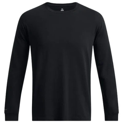 Under Armour Mens  Icon Charged Cotton Long Sleeve In Ultimate Black/castlerock