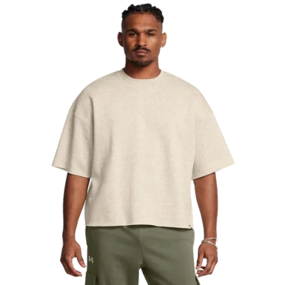 Under Armour Mens  Icon Fleece Short Sleeve Crew In Black/timberwolf Taupe