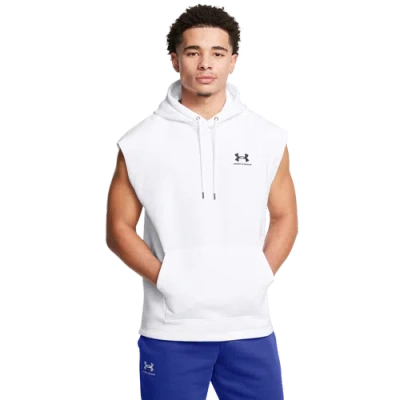 Under Armour Mens  Icon Fleece Sleeveless Hoodie In Black/white