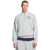 Under Armour Mens  Icon Heavyweight Terry Os 1/2 Zip In Gray Light Heather/forest Green