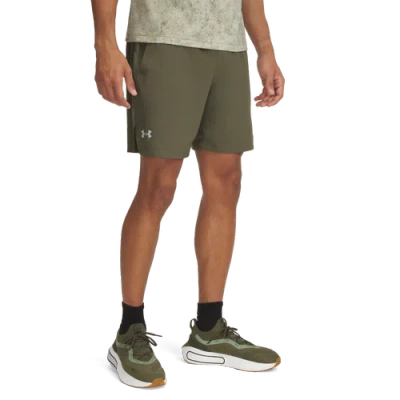 Under Armour Mens  Launch 7'' Shorts In Marine Od Green/reflective
