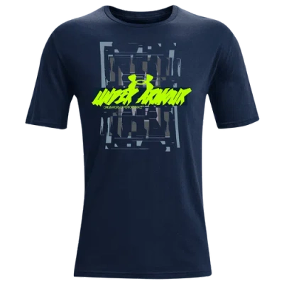 Under Armour Mens  Marker Script Short Sleeve T-shirt In Navy