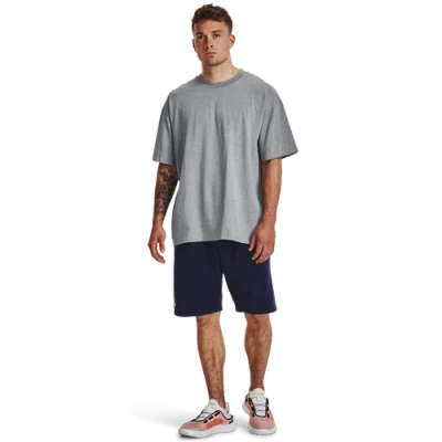 Under Armour Mens  Oversized Heavyweight Short Sleeve In Steel Light Heather/white