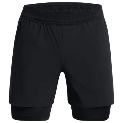 Under Armour Mens  Peak Woven 2-in-1 Shorts In Black/black