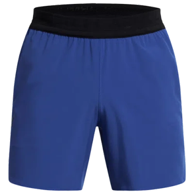 Under Armour Mens  Peak Woven Shorts In Black/tech Blue