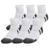 Under Armour Mens  Perf Tech 6 Pack Quarter Socks In White/white/jet Grey