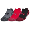 Under Armour Mens  Perf Tech Pro 3pk No Show In Castlerock/castlerock/red