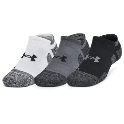 Under Armour Mens  Perf Tech Pro 3pk No Show In White/black/castlerock