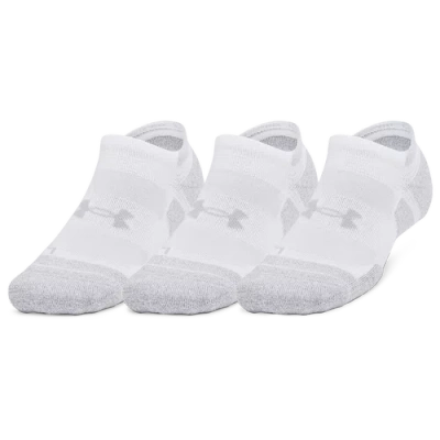 Under Armour Mens  Perf Tech Pro 3pk No Show In White/white/mod Gray