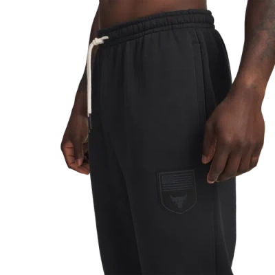 Under Armour Mens  Project Rock Icon Fleece Veterans Day Pant In Black