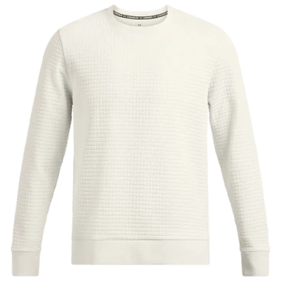 Under Armour Mens  Unstoppable Fleece Grid Crew In Summit White/black