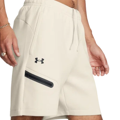 Under Armour Mens  Unstoppable Fleece Short In Summit White/black