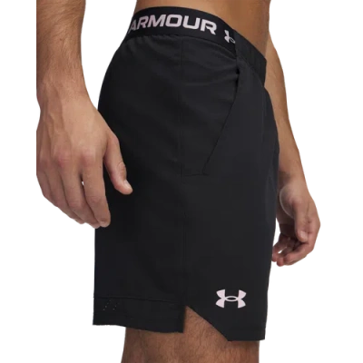 Under Armour Mens  Vanish Woven 6" Shorts In Black/prime Pink/prime Pink