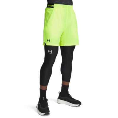 Under Armour Mens  Vanish Woven 6" Shorts In High Vis Yellow/black