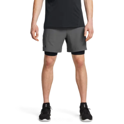 Under Armour Mens  Vanish Woven Shorts With Heat Gear In Castlerock/black/black