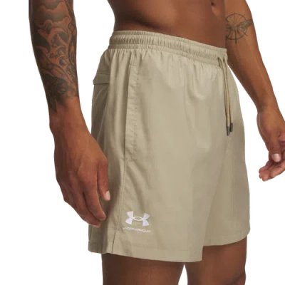 Under Armour Mens  Woven Volley Shorts In City Khaki/white