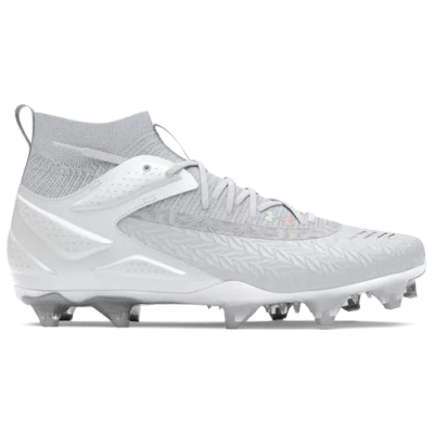 Under Armour Mens  Yard Pro Mid Mt Tpu In White/white/metallic Silver