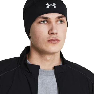 Under Armour Mens Velociti Storm Beanie In Black/black/reflective