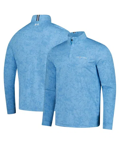 Under Armour Men's Blue The Players Line Dye Jacquard Quarter-zip Pullover Sweatshirt