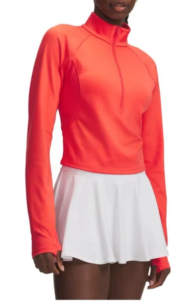 Under Armour Merdian Half Zip Pullover In Orange