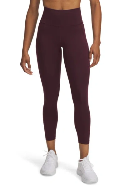 Under Armour Meridian Ankle Leggings In Burgundy