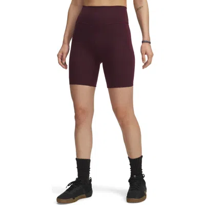 Under Armour Meridian Bike Shorts In Dark Maroon// Dark Maroon