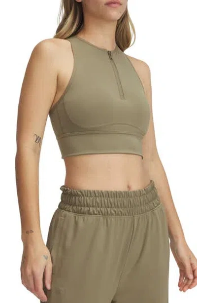 Under Armour Meridian Performance Front Zip Tank In Transparent