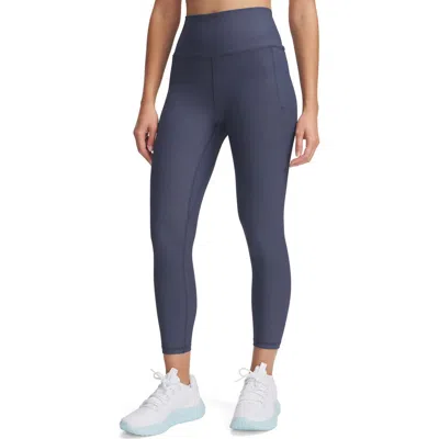 Under Armour Meridian Rib Performance Ankle Leggings In Gray