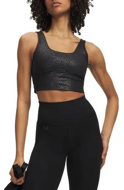 Under Armour Movement Gloss Performance Crop Tank In Black