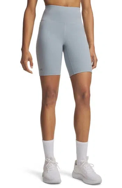 Under Armour Movement High Waist Pocket Bike Shorts In Gray