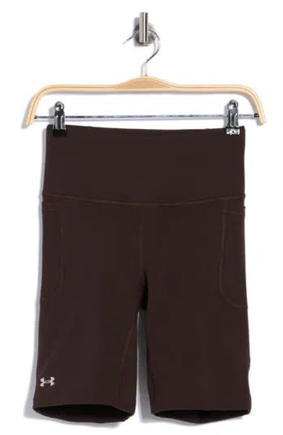 Under Armour Movement High Waist Pocket Bike Shorts In Brown