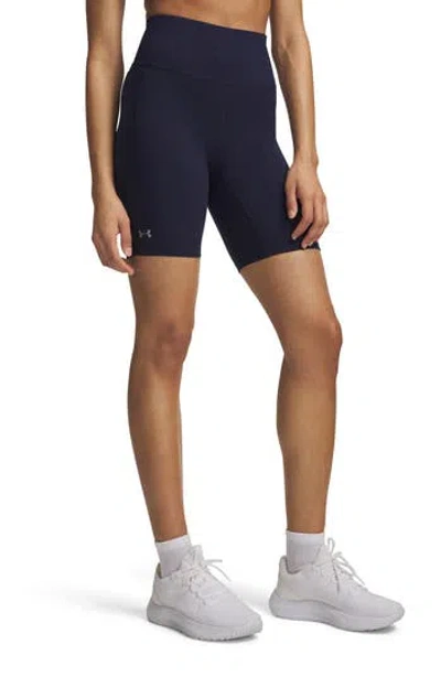 Under Armour Movement High Waist Pocket Bike Shorts In Blue