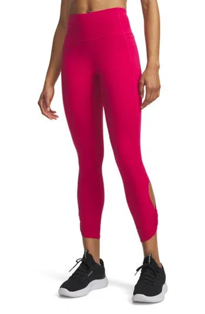 Under Armour Movement High Waist Twist Ankle Leggings In Pink