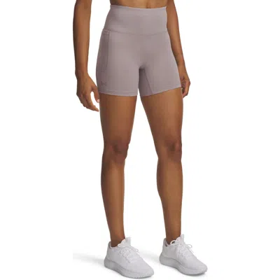 Under Armour Movement Middy Pocket Bike Shorts In Gray