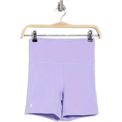Under Armour Movement Middy Pocket Bike Shorts In Purple