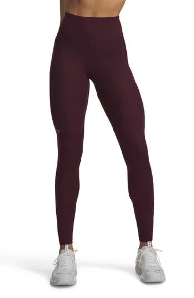 Under Armour Movement Pocket High Waist Performance Leggings In Burgundy