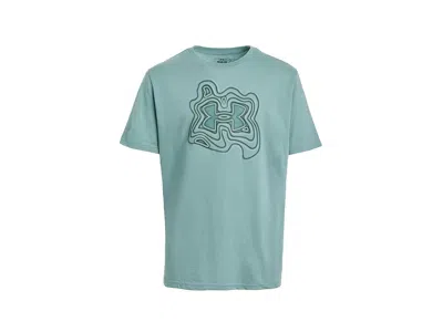 Under Armour Mtn Top Logo T-shirts (big Kid) Boy's Workout Serpentine : Xl (18-20 Big Kid), Cotton/polyester In Green
