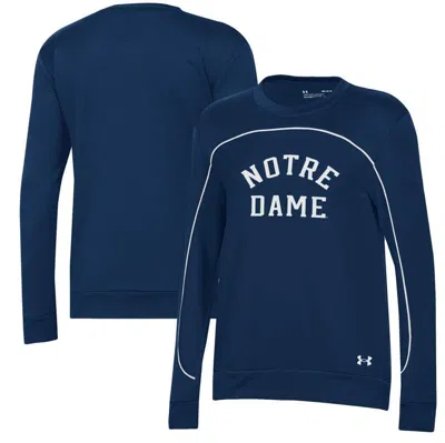 Under Armour Women's  Navy Notre Dame Fighting Irish Colorblock Pullover Sweatshirt